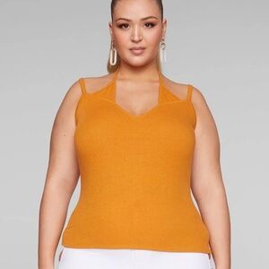 Fashion to Figure Kienna Ribbed Knit Double Strap Top NWT Size 0X